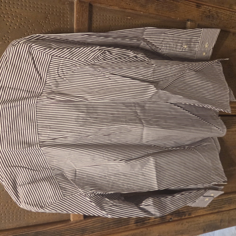 Ralph Lauren Burgandy and White Blouse - Picture 2 of 5
